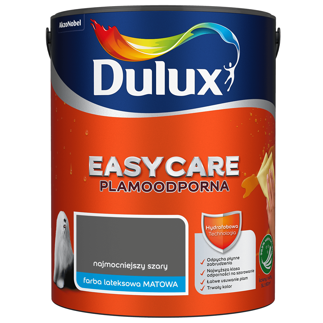 Dulux EasyCare <br> najmocniejszy szary <br> 5 l