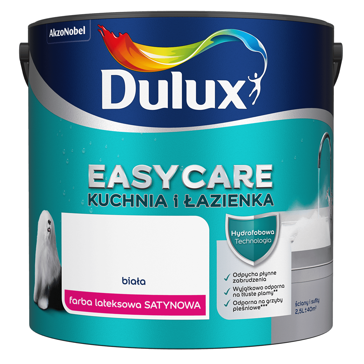 Dulux EasyCare Kuchnia i Łazienka <br> biała satynowa <br> 2.5 l